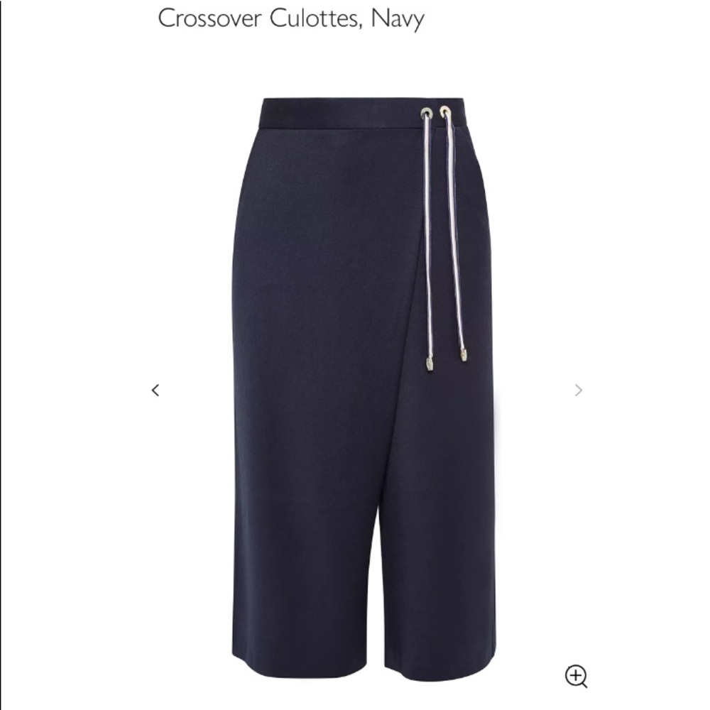 NWT Ted Baker Navy Rayon Crossover Culottes